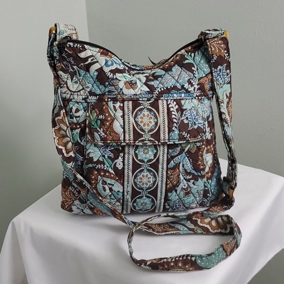 Vera Bradley | Bags | Vera Bradley Blue Brown Paisley Crossbody | Poshmark